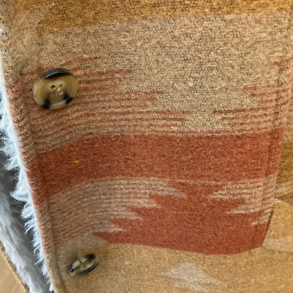 IDYLLWIND Miranda Lambert NETTIE SHERPA BLANKET COAT fringe penny lane coat S - Picture 15 of 16